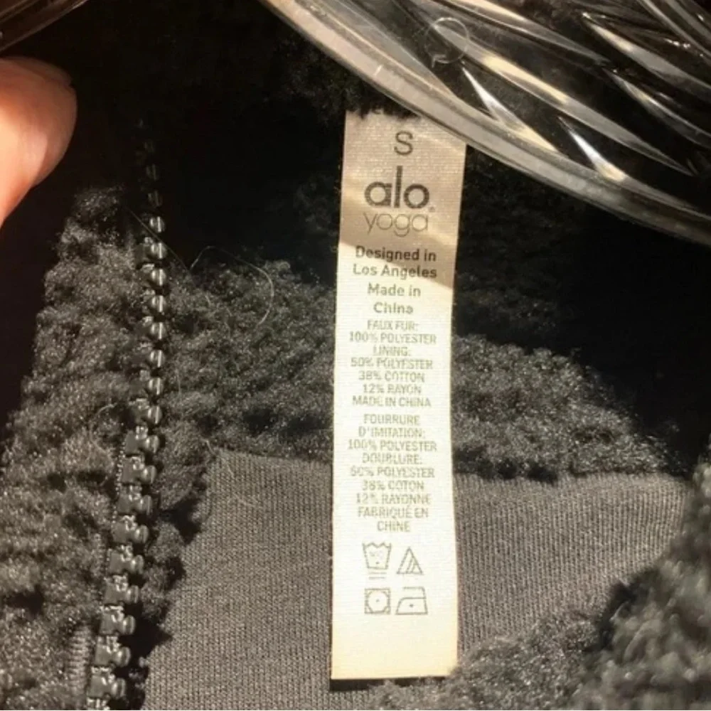 ALO Yoga Women's Sherpa Black Charcoal Teddy Jacket Sz S